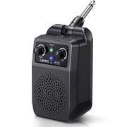 LEKATO mini amp front view showing speaker and compact design, ideal for practice