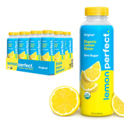 LEMON PERFECT botella frontal mostrando diseño y refresco