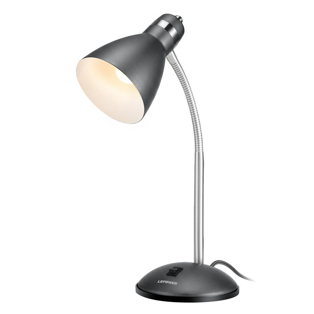 LEPOWER front view showing metal lamp and stable base ideal for desks