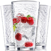 Le'raze clear tumblers front view showing set of ten and elegant finish