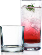Le'raze front view of full eight-piece set showing versatile drink use