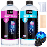 LET'S RESIN front packaging showing 32oz resin and hardener, clear kit benefit