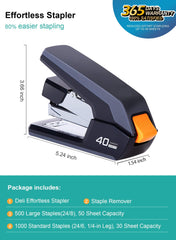 Leven stapler with loading chamber open for quick reloading benefit