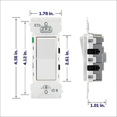 Leviton interruptor instalado en pared de sala para un aspecto limpio y profesional