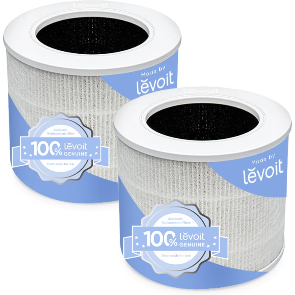 Levoit filtro frente empaquetado mostrando compatibilidad y protección