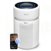 Levoit Eleva 300X front view showing compact purifier and efficient airflow benefit