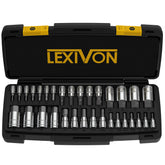 LEXIVON front packaging showing full 32-piece set and case, clear organization benefit