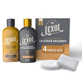 Lexol kit presentación frontal mostrando botellas y esponjas, protección inmediata