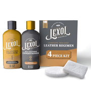 Lexol kit presentación frontal mostrando botellas y esponjas, protección inmediata