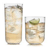Libbey Polaris Axis frente del conjunto mostrando 16 vasos y estilo elegante