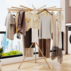 LIENAHU close-up of solid beech poles highlighting durable, fabric-safe finish