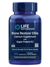 Life Extension bottle front view showing Bone Restore Elite label and benefits