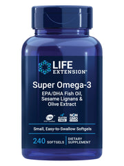 Life Extension frasco frontal mostrando 240 softgels y etiqueta clara