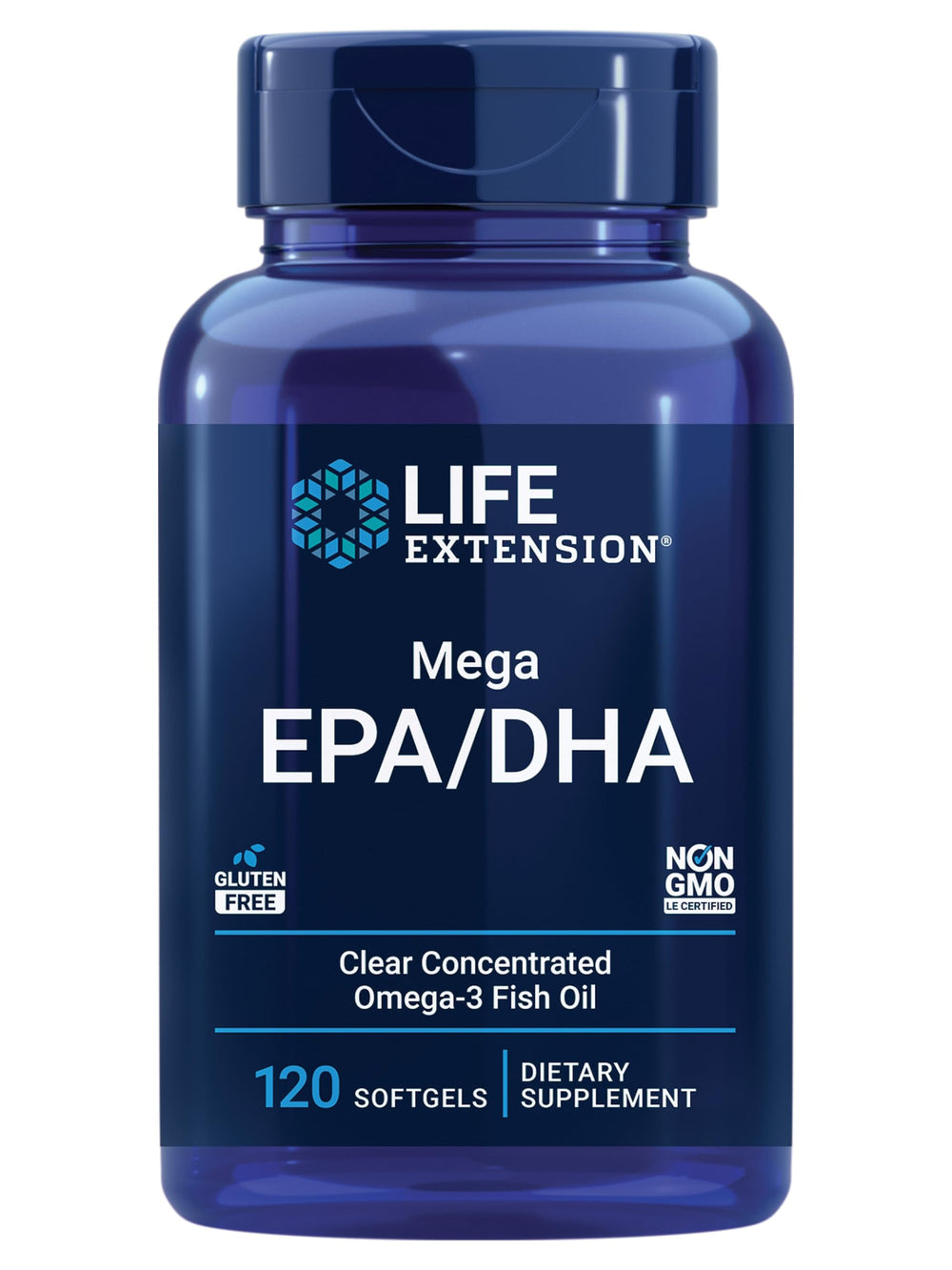 Life Extension frente del producto mostrando la botella y beneficio de omega‑3