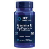 Life Extension front bottle view showing full-spectrum vitamin E benefits