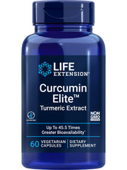 Life Extension envase frontal mostrando Curcumin Elite y beneficios