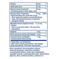 Life Extension etiqueta con lista de ingredientes y formas bioactivas