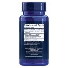 Life Extension softgel close-up showing smooth gel texture and easy swallowing