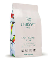 LIFEBOOST front packaging showing low-acid organic badge and 12 oz size