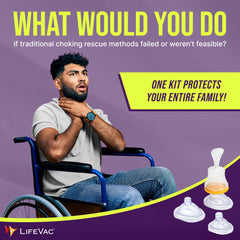 LifeVac aplicado en un adulto demostrando rápida intervención doméstica