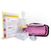 LifeVac pink travel kit front pouch visible and ready to grab — LifeVac emergency portability benefit
