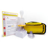 LifeVac yellow travel kit front case showing compact portability and quick access