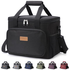 Lifewit vista frontal de la bolsa térmica negra mostrando capacidad y cremallera