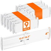 Lifewit front packaging showing nine adjustable drawer dividers and contents organized