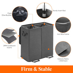Lifewit laundry hamper with lid open displaying concealed sorting benefit