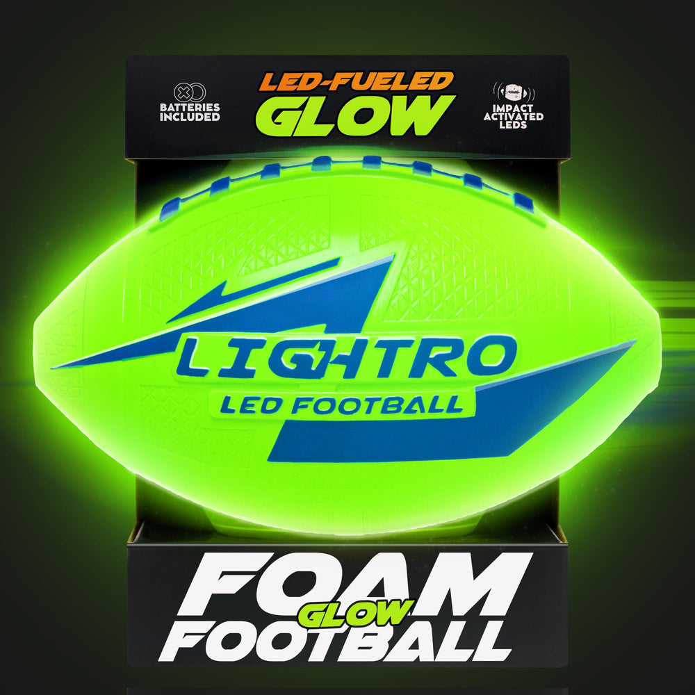 LIGHTRO vista frontal del balón iluminado mostrando diseño y brillo