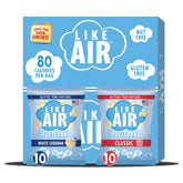 Like Air front box packaging showing both flavors and benefits