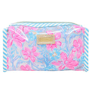 Lilly Pulitzer frontal del pouch mostrando estampado y forma útil