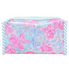 Detalle de textura vinílica Lilly Pulitzer fácil de limpiar