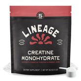 Lineage Provisions frasco frontal con etiqueta clara y beneficios visibles