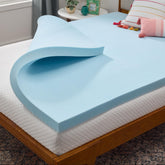 Linenspa front packaging showing queen topper and easy setup benefit