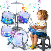 LinseyFun batería infantil frontal mostrando kit completo y atractivo visual