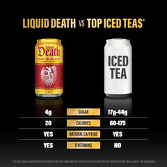 Liquid Death lata en mano para demonstrar portabilidad y energía