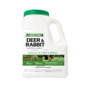 Liquid Fence front packaging showing 5-pound bag and clear use benefit