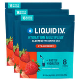 Liquid I.V. frente del empaque mostrando 48 sobres, conveniencia inmediata