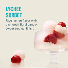 Liquid I.V. polvo lychee sorbet en primer plano, textura para disolución rápida