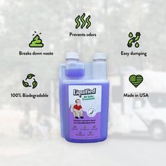 Liquified etiqueta detalle con instrucciones claras y beneficios visibles