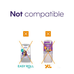 Litter Genie comparación de tamaño del rollo para visualizar duración extendida