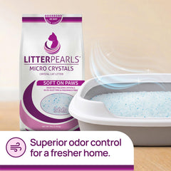 Litter Pearls comparación de tamaño de bolsa 7 lb para referencia doméstica