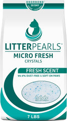 Litter Pearls frente del paquete mostrando la bolsa de 7 lb y beneficios