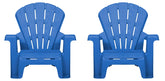 Little Tikes silla frontal azul mostrando diseño apilable y confort