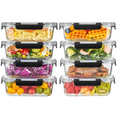 Liuruiyu front packaging showing eight 36oz containers and lids, clear organization benefit
