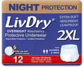 LivDry 2XL frente del empaque mostrando talla y beneficio de alta absorción