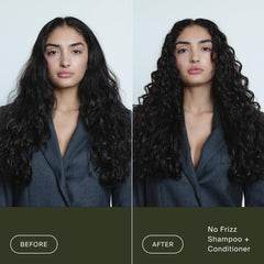 Living Proof etiqueta con ingredientes y efecto de control de frizz