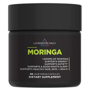 Livingood Daily frontal del empaque mostrando suplemento de moringa, ideal para rutinas verdes