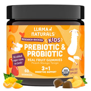 Llama Naturals front packaging showing vegan probiotic benefits